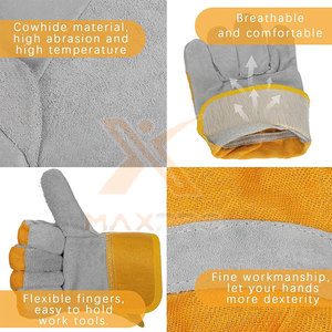 High Quality Durable Leather Working Gloves New Arrival Eco-Friendly Waterproof Fireproof Anti-Slip Safety Cuff - Product Image 2