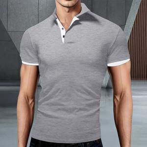 Chemise boutonnée à manches courtes pour homme, tricotée, anti-boulochage, imprimée sur mesure, pour l'été, décontractée - Product Image 6