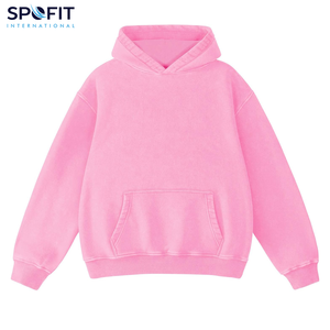 Sweats à capuche délavés pour filles, tendance, respirants, sweats à capuche pour femmes, épaules tombantes, streetwear, 100% coton, 2026 - Product Image 2