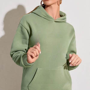 Conjunto Deportivo Personalizado para Mujer, Ropa Deportiva Informal de Invierno, Tejido de Punto, Material de Algodón y Felpa, Bordado Sólido - Product Image 4