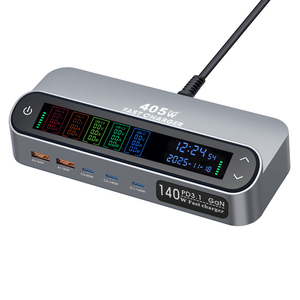 Cargador USB C de 405W, Estación de Carga USB C Multipuerto de <span class=keywords><strong>5</strong></span> Puertos, Cargador de Escritorio y Pared para Laptop, GaN PD 140W para <span class=keywords><strong>iPhone</strong></span> 17 y Samsung 25 - Product Image 2