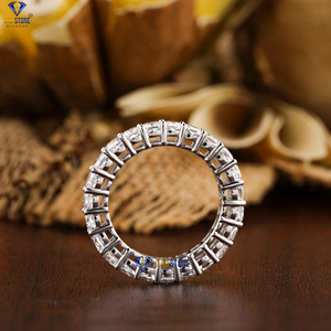 3.45 TDW Bague en diamant taillé sur coussin Labgrown Diamond 18K White Gold Hpht/Cvd Diamond Jewelry - Product Image 3