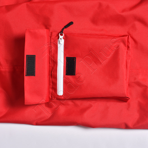 Pantalons de neige imperméables rouges personnalisés en gros avec des cordons de serrage noirs contrastés, des poches zippées et une isolation thermique - Product Image 4