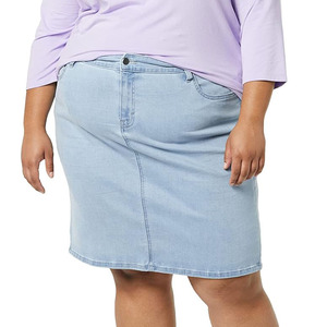 Jupe en jean décontractée pour femme de qualité supérieure, légère, personnalisée, anti-rides, respirante, séchage rapide, broderie, dernière tendance, longueur genou - Product Image 5