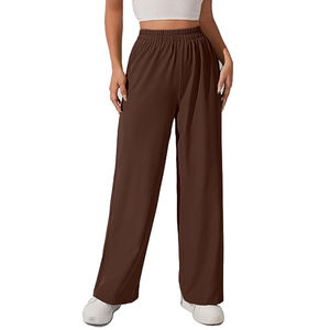 Pantalons de vêtements pour femmes respirants, pantalons à séchage rapide pour femmes avec poches, pantalons amples à taille haute, vêtements de sport en coton, OEM - Product Image 1