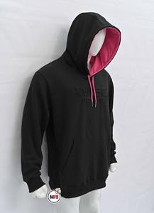 เสื้อฮู้ดลายนูนสำหรับผู้ชายเสื้อมีฮู้ดสองสีลายนูนพร้อมโลโก้ปักที่ด้านหลังออกแบบ3D ได้ตามต้องการ - Product Image 3