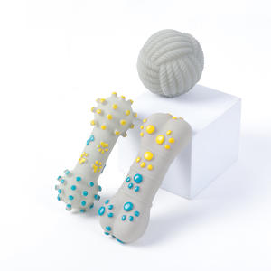 Consegna veloce all'ingrosso cane osso giocattolo da masticare per cucciolo denti puliti TPR Non tossico Pet <span class=keywords><strong>Dog</strong></span> Ball giocattolo - Product Image 4