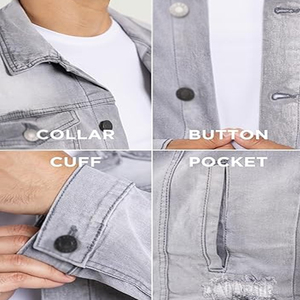 Men's New Season High Street Style <b>Winter</b> Denim <b>Jacket</b> Wholesale Custom Logo with down & Fabric Decorative Pocket - Product Image 5