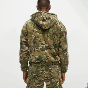 Sudadera con Capucha Extra Grande Personalizada, 100% Algodón, Ecológica, Transpirable, con Estampado Digital Otoñal, para Hombre, de Alta Calidad, con Diseño de Camuflaje - Product Image 3