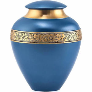 Urne funéraire brillante en métal bleu avec couleur et tailles personnalisées pour la maison à des prix de gros et bon marché - Product Image 1