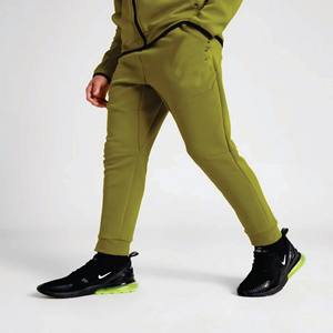 Logo de marque personnalisé 69% coton 31% polyester vert garçons Tech polaire survêtement fermeture éclair complète à capuche Joggers pantalons de survêtement survêtement - Product Image 3