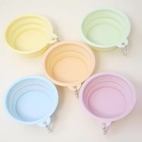 Bols de voyage imperméables pour chats en gros OEM/ODM, bols pliables en silicone colorés personnalisés avec logo, portables pour l'extérieur