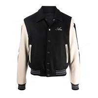 Veste universitaire en laine avec broderie d'os en chenille personnalisée pour hommes, de bonne qualité