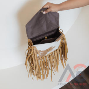 Boho Style New Handcrafted Tooled Cowhide <b>Leather</b> Western Fringe Handbags Stylish Hot Selling Genuine <b>Leather</b> Crossbody <b>Purses</b> - Product Image 6