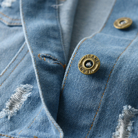 Nouvelle Collection – Veste Classique Unisexe en Toile pour Tout-Petits et Bébés – Boutons Effet Vieilli – Respirante – Style Urbain – Vêtement d'extérieur Décontracté pour l'Hiver