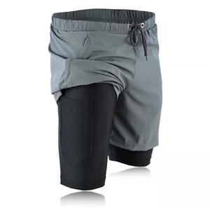 Pantalones cortos de correr personalizados para hombre 2 en 1 malla de secado rápido entrenamiento gimnasio pantalones cortos Fitness Pantalones deportivos transpirables - Product Image 4