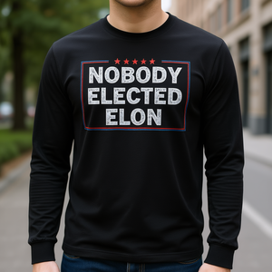 Nobody Elected Elon Camiseta de manga larga negra unisex talla adulta - Product Image 3