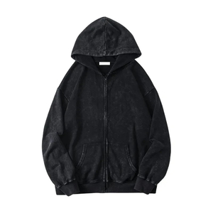 Nouveau design sweats à capuche zippés lavés à l'acide fabriqués sur mesure au Pakistan 100% coton Street Style vente en gros pour le service OEM de la saison d'hiver - Product Image 2