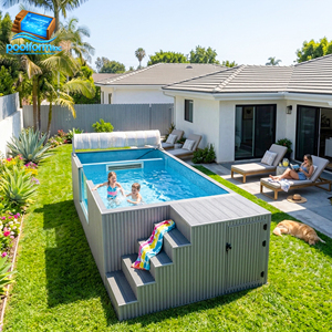 Piscine préfabriquée en fibre de verre résistante à la corrosion pour l'extérieur avec pompe intelligente, prête à l'emploi, personnalisable, SPA familial, piscine - Product Image 1