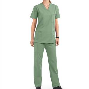 Women's Custom Logo Short Sleeve Nurse Scrub Suit Wholesale <b>Medical</b> Joggers Uniforms Short Sleeve Top Scrub Nurse Uniforms - Product Image 1