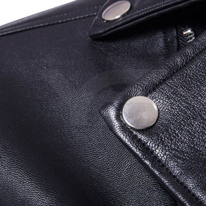 Veste coupe-vent pour homme en cuir véritable de haute qualité, couleur unie, personnalisable, vente en gros - Product Image 4