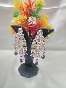 Conjunto de Collar de Novia con Baño de Plata y Kundan para Mujer, con Aretes Jhumka de Perlas Esmaltadas, Joyería para Bodas - Product Image 6