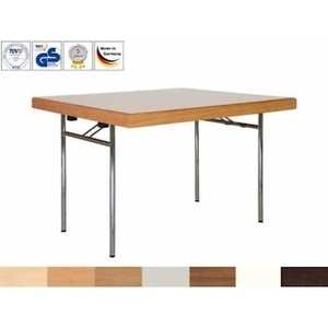 Tavolo Pieghevole Hugo Quadro con Bordo in Legno Massello - Tavolo Pieghevole Piccolo con Struttura a H in varie dimensioni e co - Product Image 1