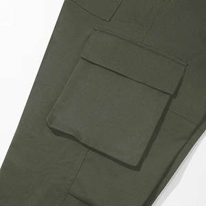 Nuevo diseño de moda para hombres de alta calidad Streetwear estilo Cargo pantalón Color sólido cómodo transpirable hombres Cargo pantalón - Product Image 5