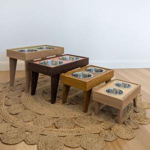 ชามไม้กลมสำหรับสัตว์เลี้ยงแบบโต้ตอบช้ายกระดับได้สำหรับแมวและสุนัข - Product Image 1