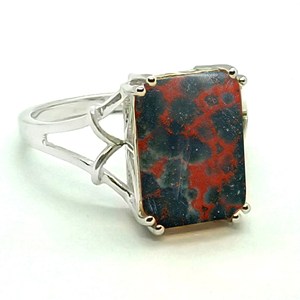 แหวนพลอยหินอ่อนธรรมชาติ แหวนเงินแท้ 925 ซ้อนไส้รูปแปดเหลี่ยม ของแท้ มกราคม พิเศษของขวัญ - Product Image 5