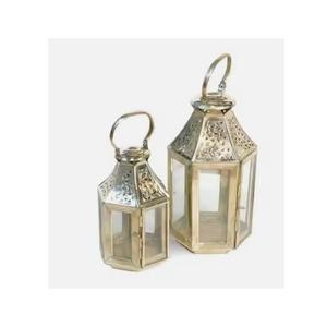 Última Venta caliente de farolillos de lujo llano decoración marroquí al por mayor más barato hierro madera latón pequeña linterna decoración vela - Product Image 1