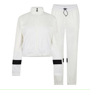 ชุดวอร์มสำหรับผู้หญิงคุณภาพสูง2025ใหม่ชุดวอร์ม2ชิ้นสำหรับวิ่งจ๊อกกิ้งไหล่ตกโลโก้แบบกำหนดเอง - Product Image 4