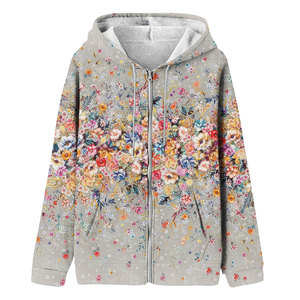 Sweat à capuche en molleton pour femme de qualité supérieure, respirant, imprimé intégral, toucher doux, tendance, mode d'hiver - Product Image 1