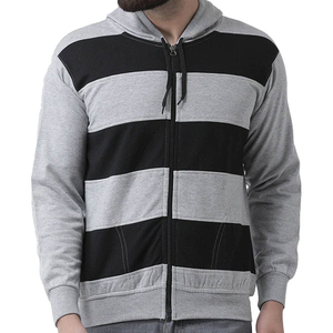 Sweat à capuche zippé intégral personnalisé pour homme, 100 % coton molletonné respirant et écologique, style streetwear - Product Image 2