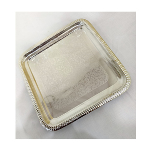Plateaux de rangement de haute qualité Décor moderne Personnalisé Extérieur luxe Écologique Brun Rectangle Plateau de service en aluminium - Product Image 6