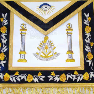 Tablier de maître maçon brodé avec des symboles artisanaux en peau d'agneau, tablier maçonnique classique, tablier de frère artisan - Product Image 4