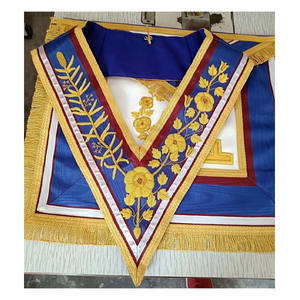 Ensemble de Regalia de Grande Loge Maçonnique, ensemble complet de tablier et de collier pour Grand Rang, en peau d'agneau, broderie à la main de qualité - Product Image 1