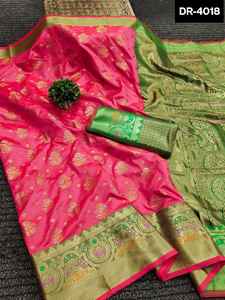 Nouveau chemisier doux en soie Litchi de Style ethnique indien avec riche palpu et brocart contrastant pour vêtements de mariage et de Festival - Product Image 5