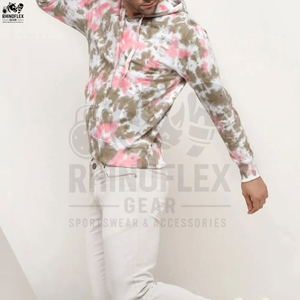 เสื้อฮู้ดมัดย้อมสำหรับผู้ชายผ้าคอตตอนผสมแบบปกติเข้ารูปใส่ในฤดูหนาว - Product Image 6