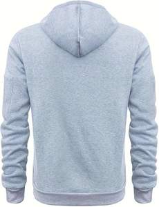 Sweat-shirt tactique pour hommes Pull à capuche zippé et solide Poches d'entraînement Running Active Made Fleece Fabric Sports industry - Product Image 5