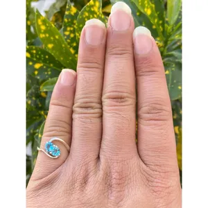 Natural Swiss Blue Topaz Heart Cut <b>Ring</b> 925 Sterling Silver Handmade Gemstone Jewelry Wholesale Supplier - Product Image 4