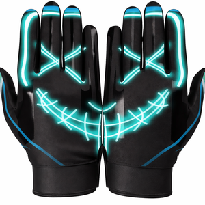 Guantes de Fútbol Americano con Palma de Alto Agarre, Guantes de Entrenamiento con Estampado Gráfico, Compatibles con Pantalla Táctil, Antideslizantes, OEM, ODM, Venta al Por Mayor - Product Image 1