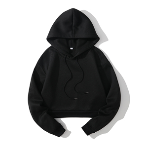 Directo de fábrica de lujo esponjoso 100% algodón de invierno de punto Streetwear abrigo de mujer Sudadera con capucha cuello con capucha logotipo frontal posición - Product Image 3