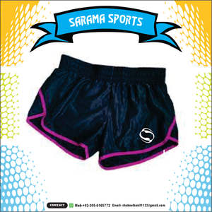 Pantalones cortos de softball de microfibra cómodos para mujer, pantalones cortos de cintura elástica, tela de sarga micro elástica ligera personalizada, - Product Image 2