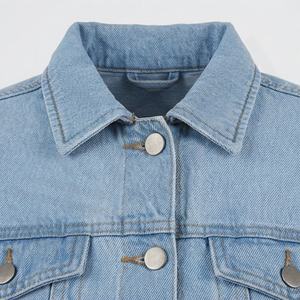 Style <b>Lady</b> Denim Jean <b>Jacket</b> Women Long Sleeves Clothing Bulk Quantity Fashion Trendy Casual Outerwear Coat Customized Color - Product Image 4