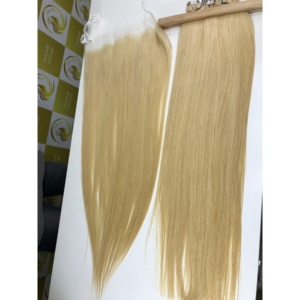 Nouveau chaud 100% Super Double Frontal HD dentelle extensions de cheveux humains trame en stock cheveux raides vietnamien HD couleur blanc pur - Product Image 6