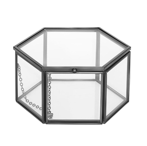 Caja de exhibición de marco de metal antiguo Almacenamiento de vidrio de forma personalizada para anillos Pendientes Collares-Las mejores cajas de joyería antiguas - Product Image 2