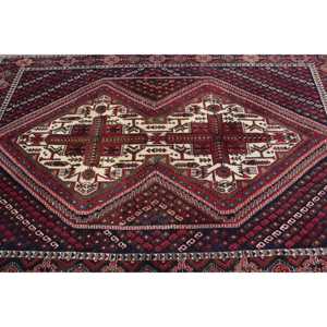 Vintage Turkish Rug, 5.2x7.9 ft Rug, <b>Red</b> Floral <b>Wool</b> Rug - Product Image 4