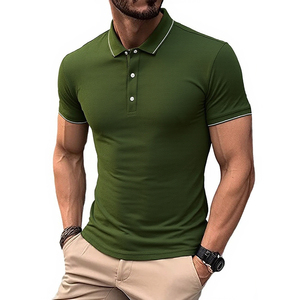 เสื้อเชิ้ตแขนสั้นผ้าถักกันยับสไตล์สปอร์ตแคชชวล ปี 2026 แห้งเร็ว พิมพ์ลายเรียบ ผ้าฝ้าย 100% ODM ไซส์ XL - Product Image 2