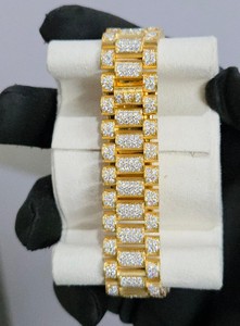 Montre de luxe unisexe Miyota argentée analogique avec diamants, bracelet fait main, cadran entièrement serti de verre, automatique, affichage de la date, acier inoxydable - Product Image 4